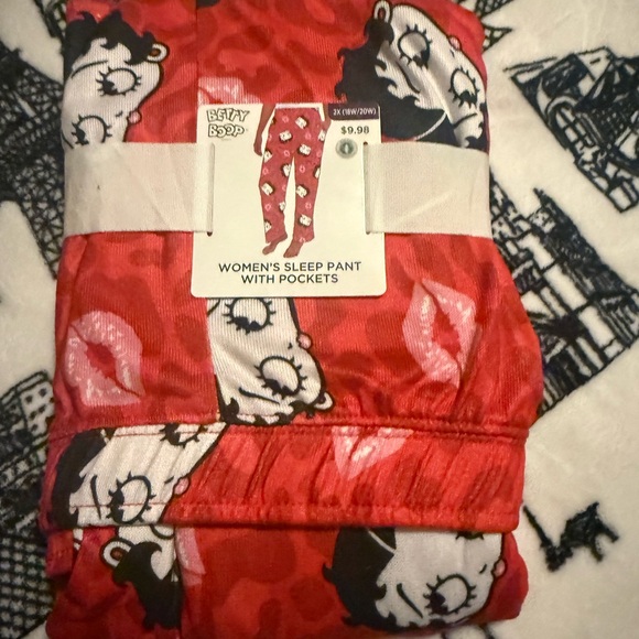Betty Boop Pants - Betty Boop Red Lounge Pants